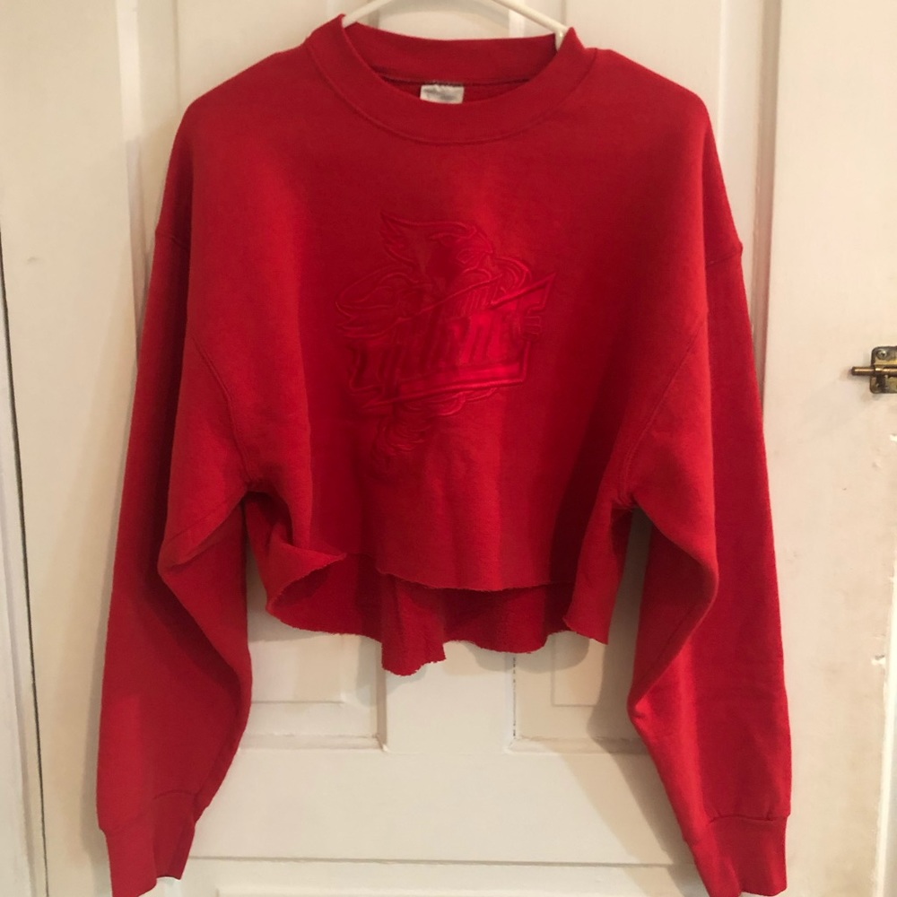 Vintage Red Iowa State sweatshirt crop top